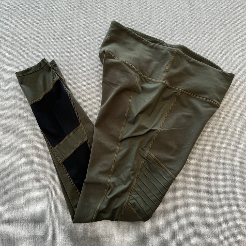 Athleta Moto “gleam” leggings olive green - Picture 5 of 15